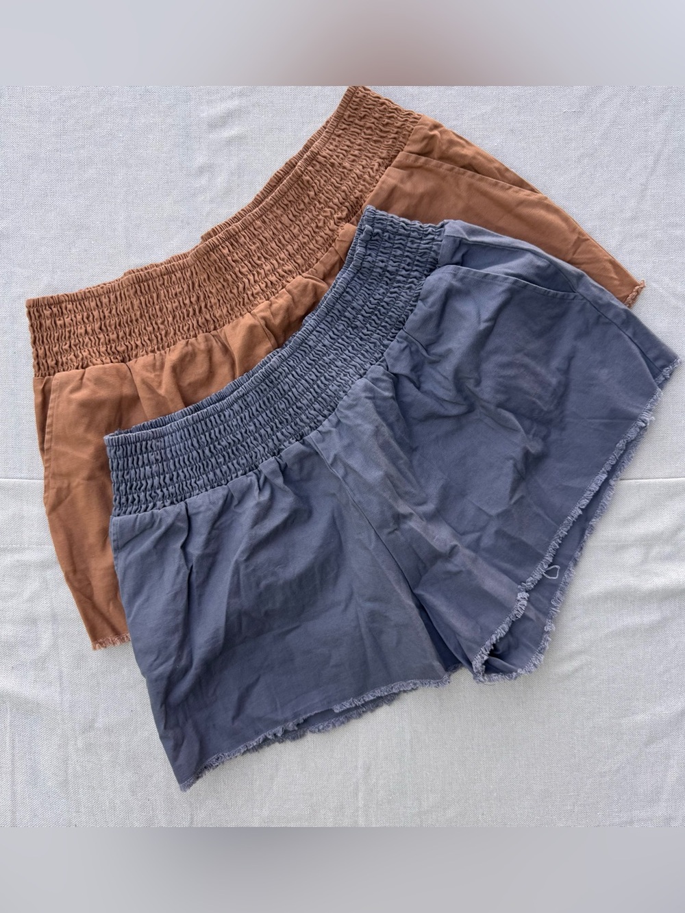 Lot of 2 NWT Wild Fable Smocked Waist Stretchy XXL Women's Shorts Grey Brown